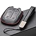 Vitodeco Leather Smart Key Fob Case Compatible with Chevrolet Silverado 1500, 2500, 3500, GMC Sierra (2019-2023 models) - 5-Button, Black/Red