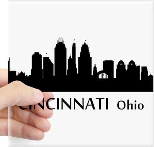 Amazon Com Cafepress Cincinnati Cityscape Skyline Sticker Square Bumper Sticker Car Decal 3 X3 Small Or 5 X5 Large Home Kitchen