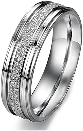 EnM Jewelry Couple Stainless Steel Wedding Ring Sand Finish Promise Band Comfort Fit, Silver Color, Men 13