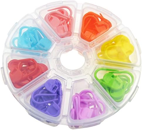 Knitting Crochet Locking Stitch Markers 104 Pieces Weave Counter Needle Clip Safety Pins 8 Colors with Compartment Box by NATUREBELLE
