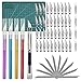 4 Pieces Craft Knife Hobby Knife with 40 Pieces Stainless Steel Blades Knife Kit with Cutting Board for Cutting Carving Scrapbooking Creation Art