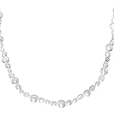 0.30ct Lab Grown Diamond (D-E/VS) and 55/64 Freshwater Cultured Pearls on 18K White Gold Plated Silver Beaded Necklace, 16"-18" & 23"-25" inch Length, Necklace For Women, Gift For Her Jewelry For Women