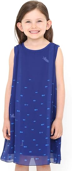 Amazon グラニフ Graniph キッズ ノースリーブ ワンピース ダブル素材 キャッツキャッチングフィッシュ ネイビー キッズ 90 G119 おそろいコーデ G119 ワンピース チュニック 通販