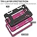 Tab E 8.0 Case,XIQI Three Layer Hybrid Rugged Heavy Duty Shockproof Anti-Slip Case Full Body Protection Cover for Tab E 8.0 inch,Black Hot Pink