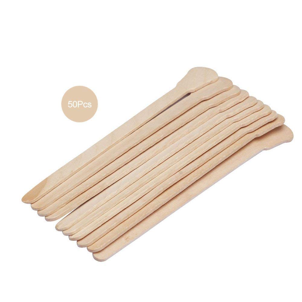 Anself 50pcs Hair Removal Wooden Sticks Disposable Body Hair