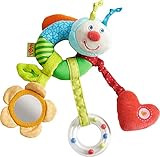 HABA Clutching Figure Rainbow Worm - Machine Washable Plush Ring with Dangling Elements for 6 Months +