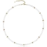 AGOT Beaded Gemstone Necklace for Women: Boho Bead Choker Natural Stone Necklaces - Handmade Jewelry for Summer Beach