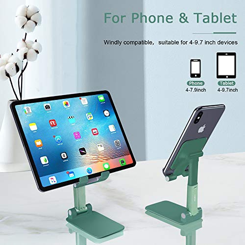 LOBKIN Cell Phone Stand for Desk,Foldable Portable Adjustable Phone Holder Cradle Dock for Desk, Desktop Stand Compatible with iPhone 12 Pro Max 11 XS XR X Samsung Galaxy S10 S9 Tablets
