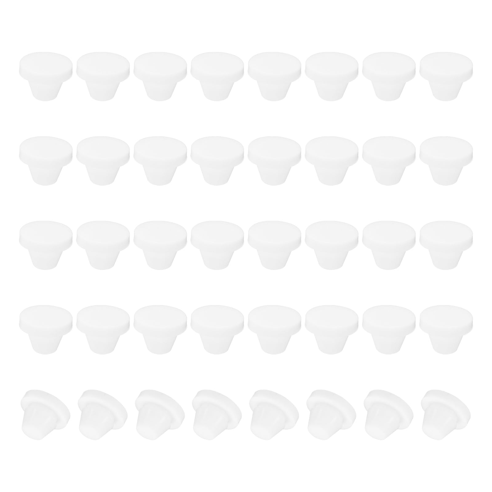 PATIKIL 8mm Diameter Silicone Hole Plug, 40 Pcs Round Snap in Type Locking Furniture Button Protective Cover Cap Head Fit for 8-8.5mm Hole for Seal Bulkhead Cylinder Hole, White