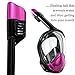 Snorkel Set Full Face Mask, Seaview with Camera Mount Divers Choice Black/Purple (Size- S-M) For Youth and Women
