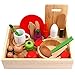 iPlay, iLearn Wooden Cutting & Cooking Pretend Play Set, Cookware, Serve Utensils, Pots and Pans, Learning Educational Kitchen Toy Gifts for 2 3 4 5 6 Year Olds and Up Kids Boys, Girls and Toddlers
