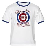Chicago Cubs Fans. End the Curse White T-Shirt (Sm-5X) (Large)