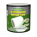 BROADPACK Rubberized Waterproof Repair Tape, Stop Leakage Seal Tape, Permanent Strong Adhesive Rescue Tape, UV Resistant, Environmentally Friendly, VOC-Free(4 inch x 5 feet White)
