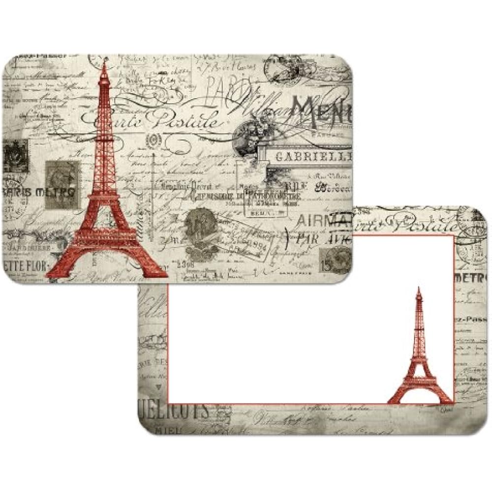 French Eiffel Tower Reversible Washable Vinyl Placemats Set Of Four