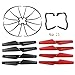 Coolplay® Syma Parts X5 X5C X5C-1 Propellers & Protector Guards & Landing Skids Included Mounting Screws for RC Mini Quadcopter Toy- Black and Red