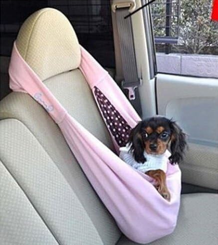 Reversible Small Dog Cats Sling Carrier Bag Travel Outdoor Tote Soft Comfort Double-sided Pouch Shoulder Carriage for Puppy Kitty Rabbit (Pink)