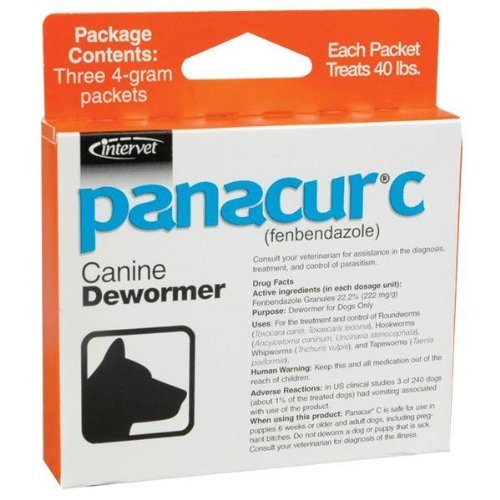 Panacur C Canine Dewormer, Net Wt. 12 grams, Package Contents Three, 4