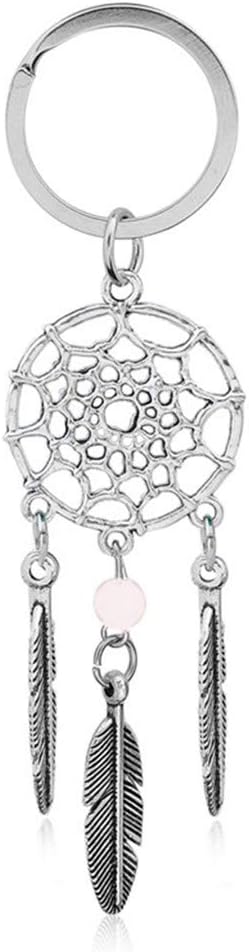 HAOWANG Elegant Keychain Dream Catcher Tassel Pendant Feather Wind Chimes Women Keyring Decoration Gift