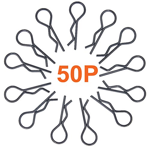 50 Hobbypark Metal Universal RC Body Clips Pins Bend For 1/10 RC Car Shell Replacement