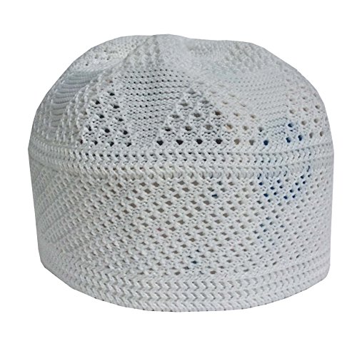 Eid white koofi mens kufi one-size turkish pakistani stretchable …