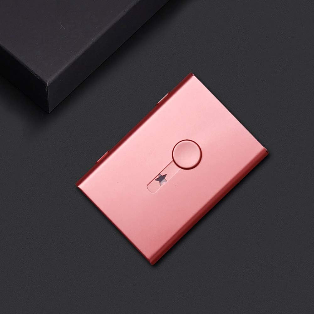 KINGFOM Stainless Steel Business Card Case Holders Thumb Slide-Out for Men and Women (Rose Gold-1884), Standard - Image 4