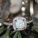 Oxford Diamond Co Princess Cut Lab Created White Opal & Cz Fashion .925 Sterling Silver Ring Size 10