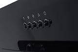 SIA 90cm Black Glass Angled Kitchen Cooker Hood with LED Mood Lighting view 6
