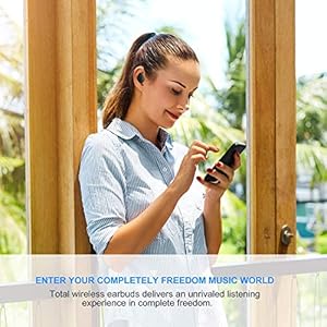 Wireless Earbuds, Bluetooth Earbuds with Microphone, True Wireless Headphones, 3D Stereo Sound Headsets, Sweatproof in-Ear Sport Earphones with Portable Charging Case by Hexdeer