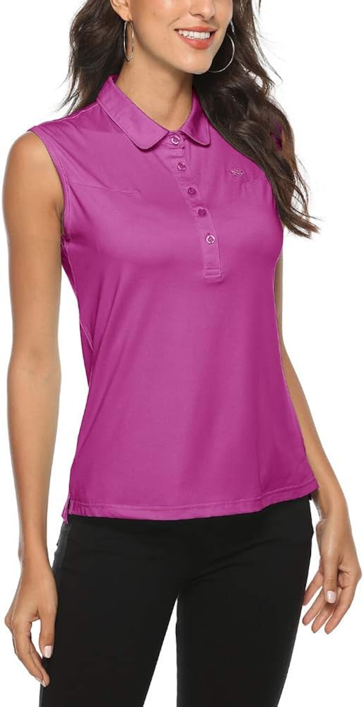 AIRIKE Golf Polo Shirts for Women Sleeveless Summer Sports Athletic Fashionable Workwear-Quick Dry Womens Tank Tops: Clothing