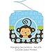 Big Dot of Happiness Blue Monkey Boy - Baby Shower or Birthday Party Hanging Decorations - 6 Count
