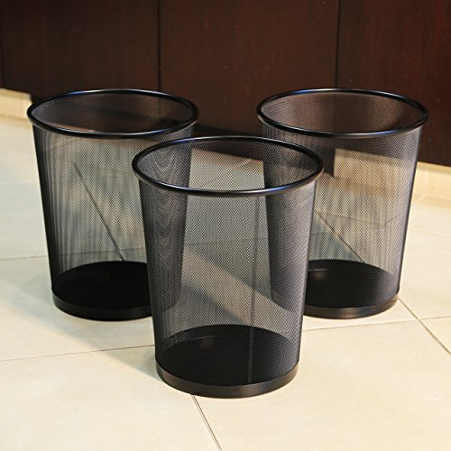 Seville Classics Small Cylinder Trash Can for Home or Office, 6 Gallon