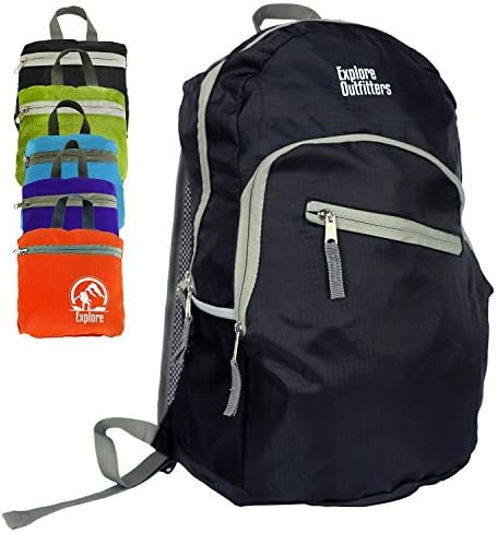 Flash Sale! Best Foldable Ultra Lightweight Packable Backpack 35L (Black Large) For Men and Women Handy Daypack Travel, Camping, Outdoors, Hiking - Sale By Explore Outfitters