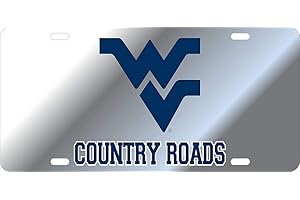 Elite Fan Shop NCAA Mirrored Acrylic License Plate Silver