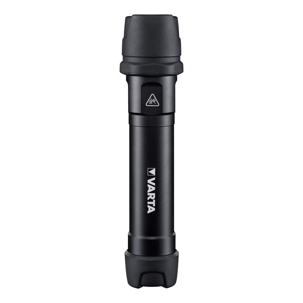 VARTA Indestructible F30 1 Watt LED Torch/Work Light, incl 6X AA Longlife Power Batteries, Waterproof and dust-Resistant, absorbs Impact, Black