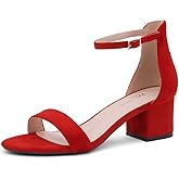 Herstyle Women’s Low Heels – Open Toe Chunky Block Heeled Sandals with Ankle Strap | Comfortable Dressy Short Heels for Prom, Wedding, Party & Office