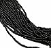 Black Opaque Czech 6/0 Seed Bead on Loose Strung 6 String Hank Approx 900 Beads