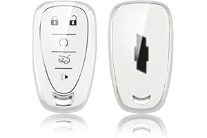 UHONSN for Chevrolet Key Fob Cover Keys Shells Soft TPU Full Covers Protector Key Case Girly 5 Buttons Compatible with Chevy Equinox Malibu Spark Cruze Traverse Blazer