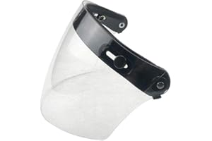 WANCAR Motorcycle Retro Flip Up Visor Wind Face Shield Lens Universal For Standard 3-Snap Button Open Face Helmets(Clear)