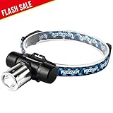 Cree LED Headlamp Hodgson Flashlight Headlight Waterproof with 18650 Rechargeable Batteries, 240 LM, 3 Modes, Lightweight for Riding Night Camping Hiking Running Fishing Hunting Walking Reading