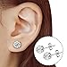 UHIBROS 316L Surgical Stainless Steel Stud earrings Round Ball Diamond Ear Stub