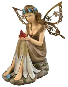 solar garden fairy powered cardinal moonrays outdoor glowing courtyard backyard led hand statues accessories added giveaway decoration