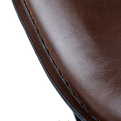 Brown Synthetic Leather Solo Seat 3" Spring Sliding T-Bar Brackets for Harley Cruiser Chopper Bobber