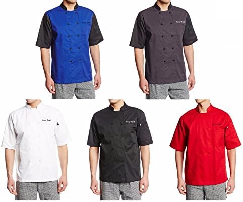 Chef ApparelName Embroidery Short Sleeve Chef Coat Uniform Jacket