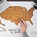 Pro.me Scratch Off Map of The United States Wall Poster Traveler Gifts Premium Decorative Watercolor Art Map 17x24in Bonus Accessories Set (White Gold), Scratch Off Your Journey