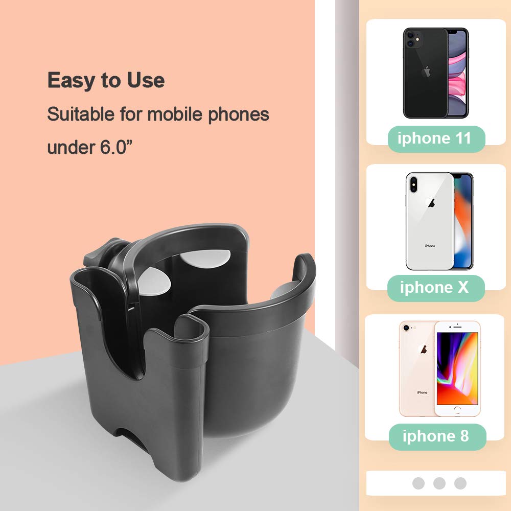 Stroller Cup Holder, MOMSIV 2-in-1 Universal Cup Holder Rack Bottle Holder for Buggy Pushchair Wheelchair Bike and More: Baby
