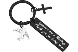 SEIRAA Confirmation Sponsor Thank You Gift Catholic Mentor Gift Thank You For Being Mine Keychain Gift for Godparents