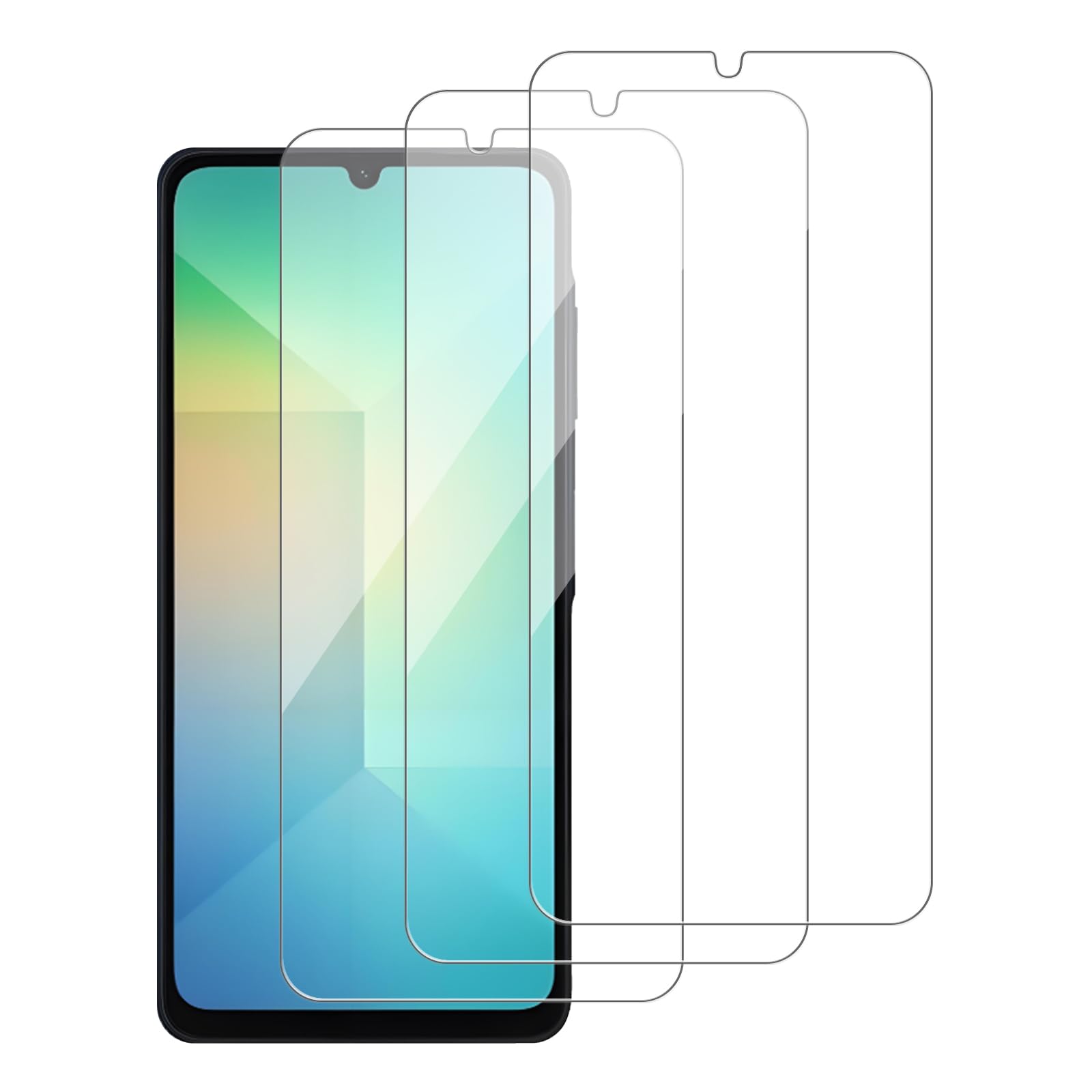 Photo 1 of WowFluy 3 Pack for Samsung Galaxy A06 / SM-A065F Tempered Glass Screen Protector, Scratch-Proof, Bubble-Free,HD Transparent, 9H Hardness,Bubble Free,Case Friendly
