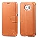 Galaxy S6 Case, SHIELDON Genuine Leather Samsung Galaxy S6 Wallet Case [Slim] [Card Slot] Magnetic Flip Case Cover with Stand & Credit Card Slots for Samsung Galaxy S6, Brown