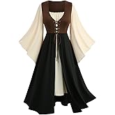 ROSE GAL Plus Size Womens Renaissance Costume Dress Medieval Pirate Peasant