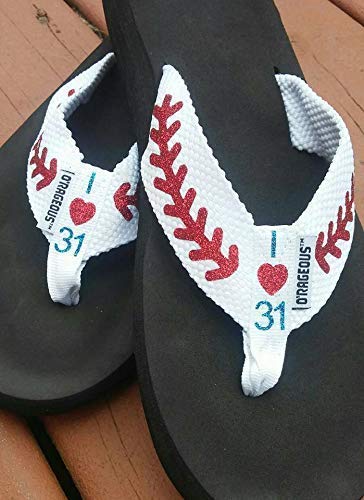 baseball flip flops